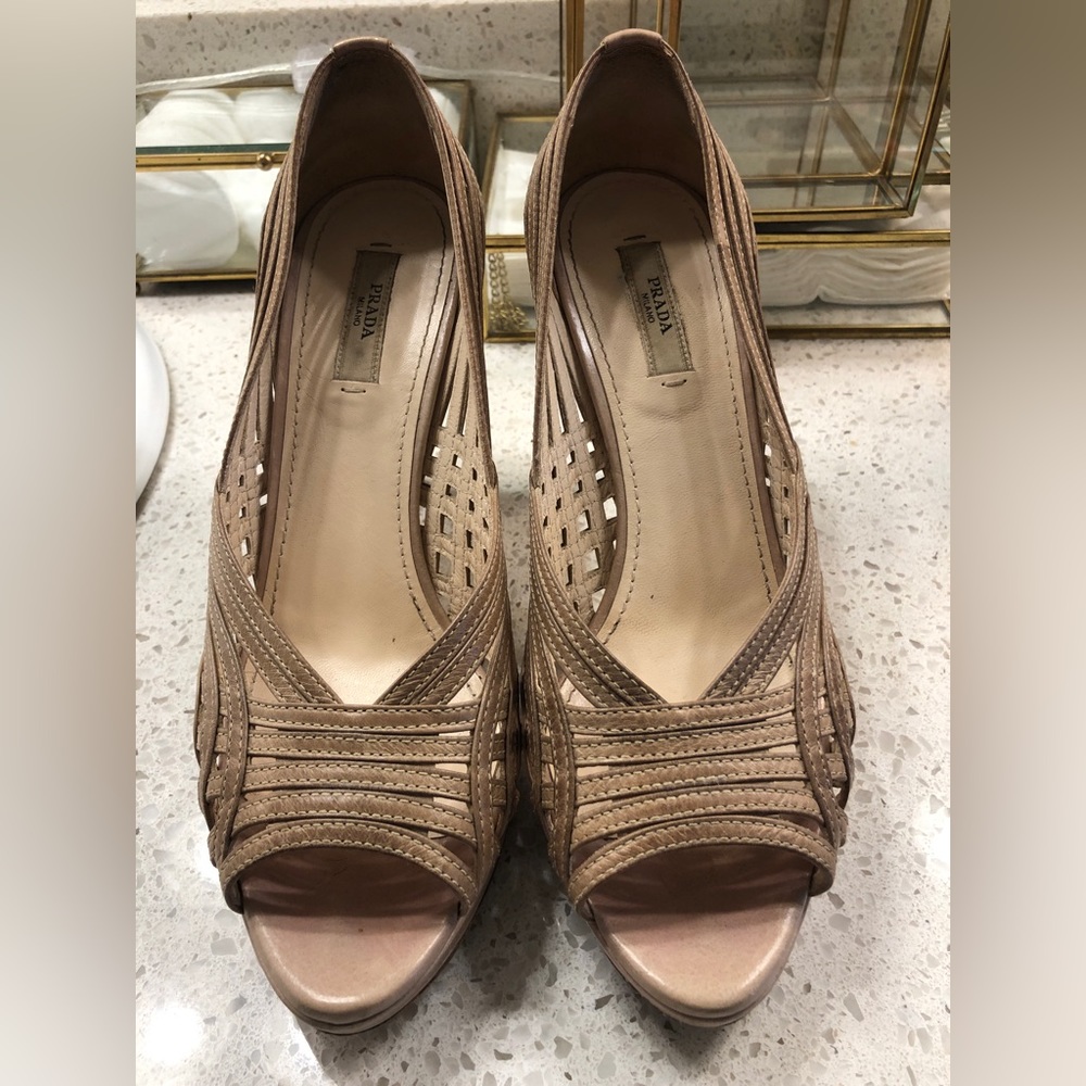 Prada Nude Sandal Heel